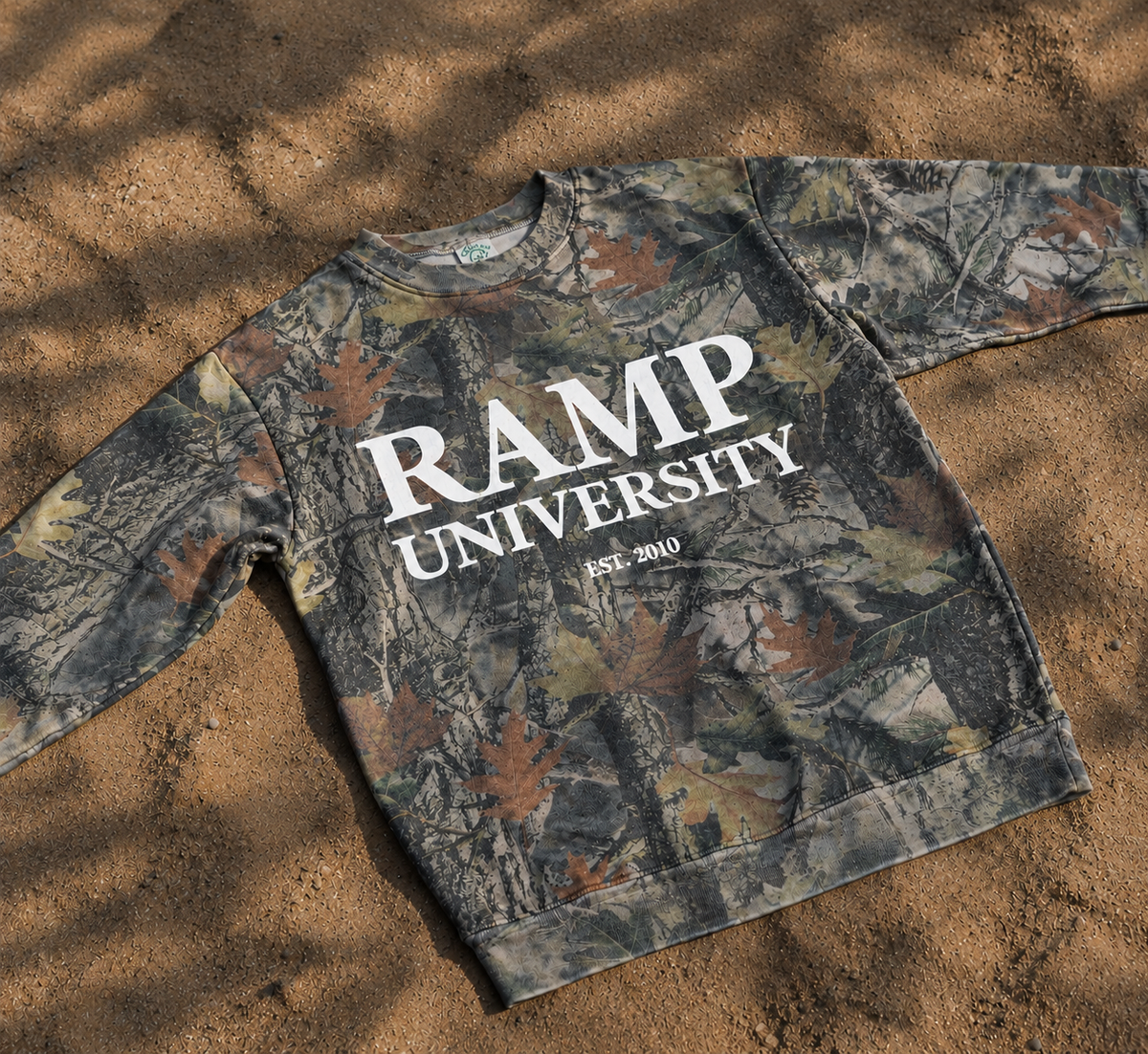 Camo Ramp University crewneck